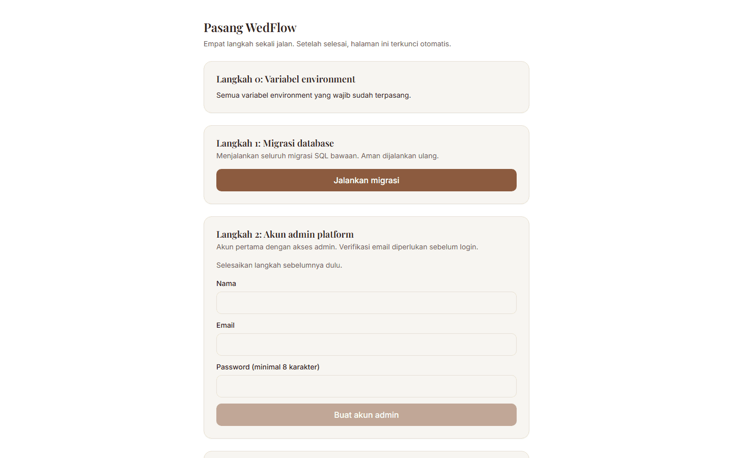 Tangkapan layar: Pemasangan (Installer)