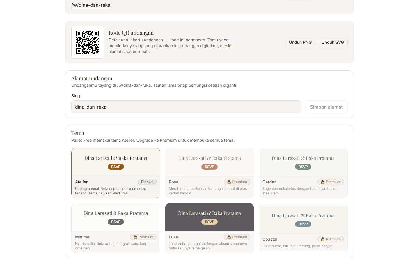 Tangkapan layar: Tautan Pendek QR